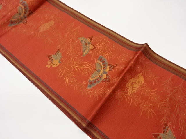 JAPANESE NAGOYA OBI / CHIKUZEN HAKATA / KIN-TOSHI / WOVEN WEEPING SAKURA